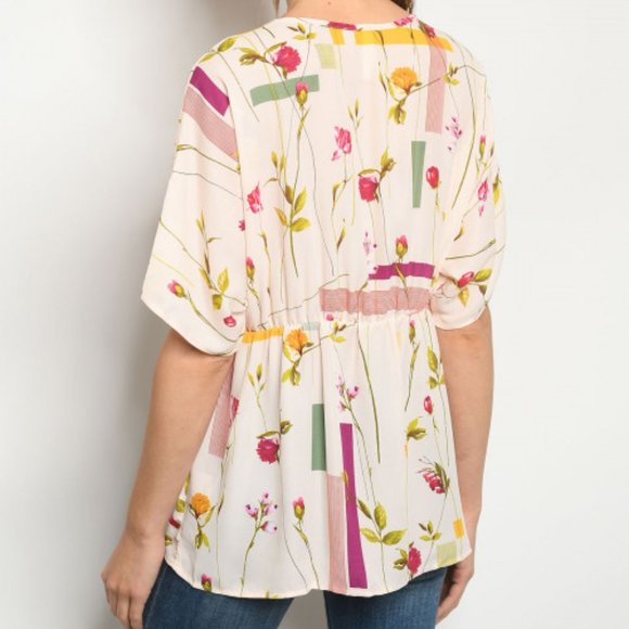 BLUSH FLORAL PRINT TOP - Picture 2 of 4